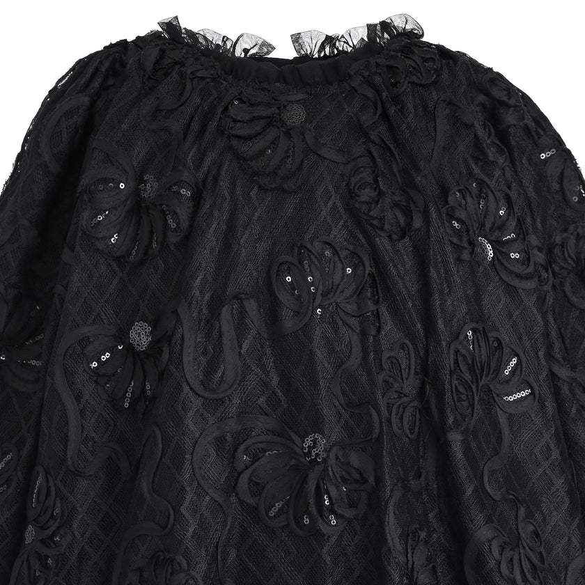 Black Lace Long-Sleeve Dress