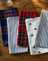Signature Navy French Ticking Table Linen