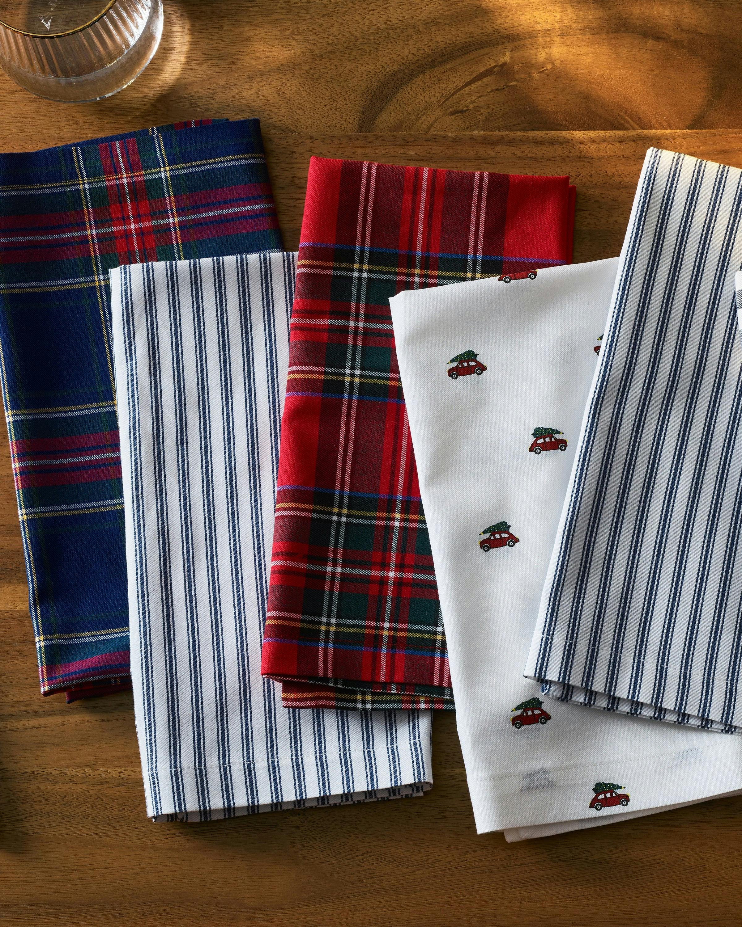 Signature Navy French Ticking Table Linen