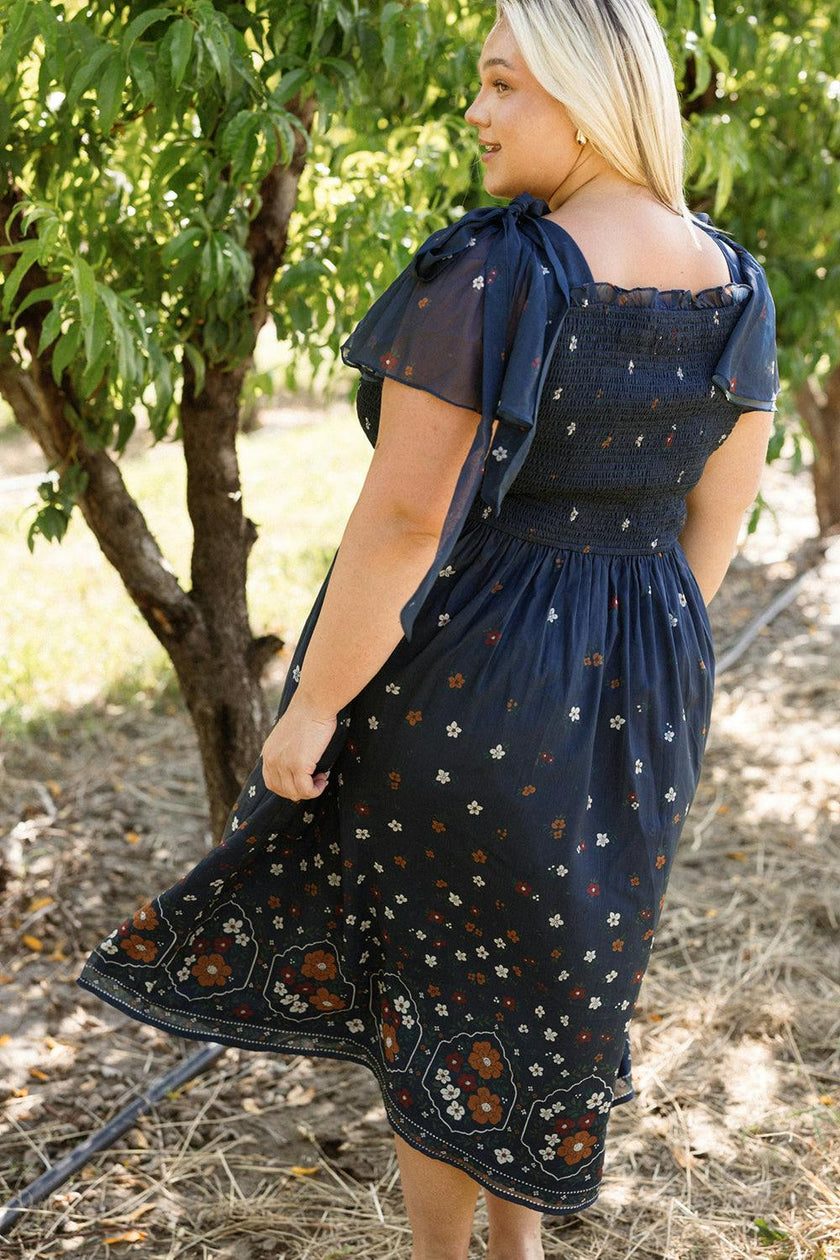 Rayna Dress in Midnight Cascading Floral