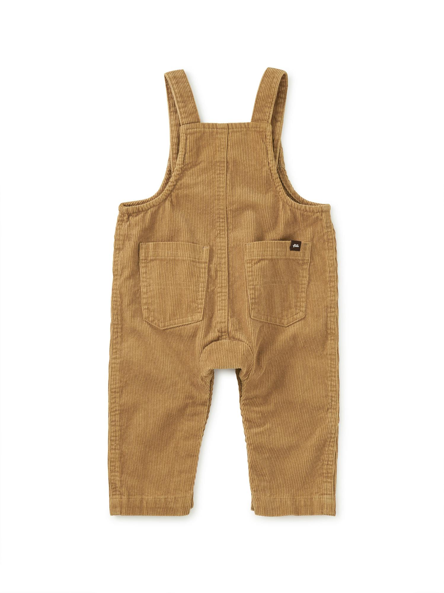 Corduroy Baby Overalls, Raw Umber