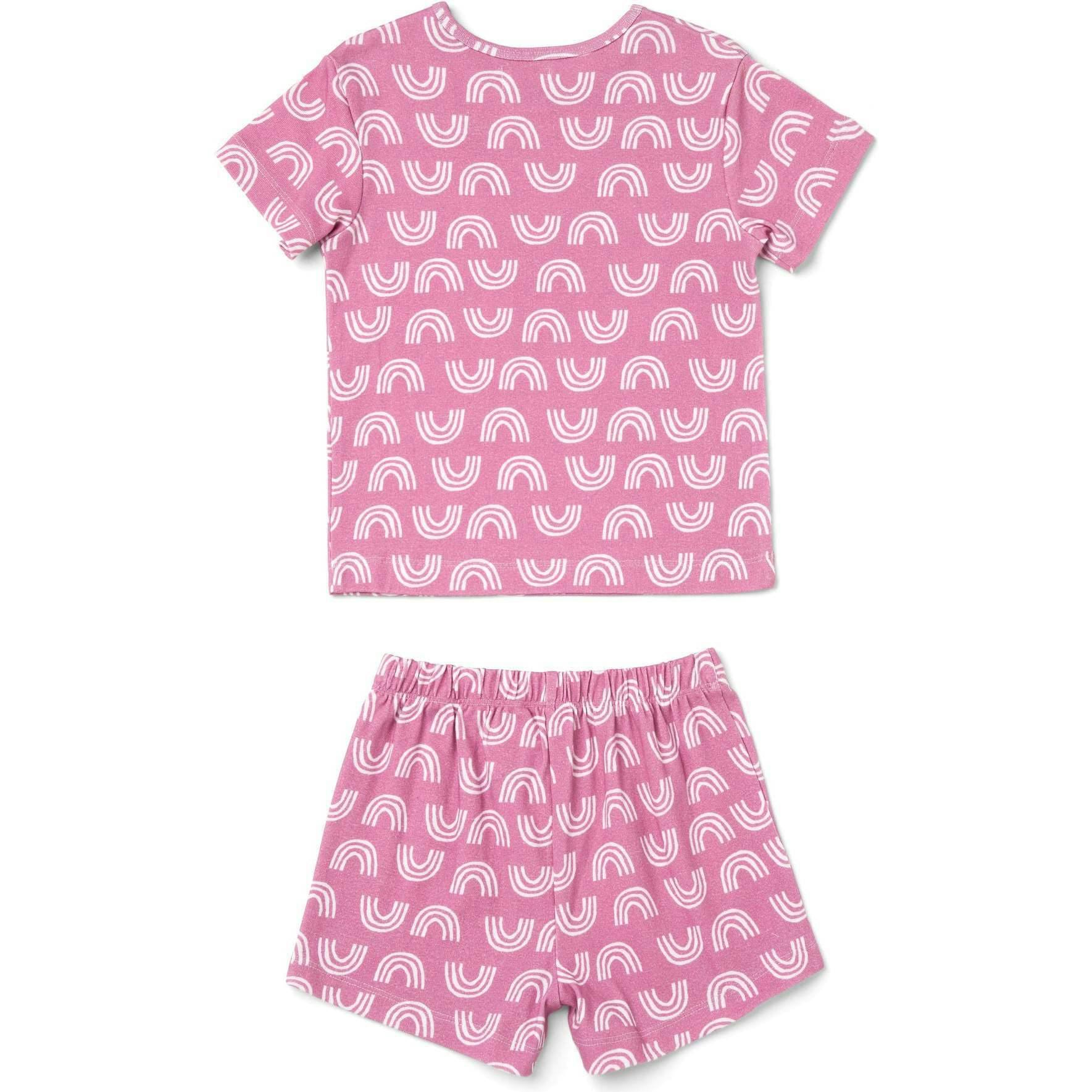 Rainbow Print 2-Piece Short Sleeve Tee & Short Playset