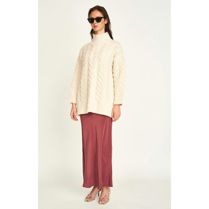 Salida Cable Turtleneck in Alabaster