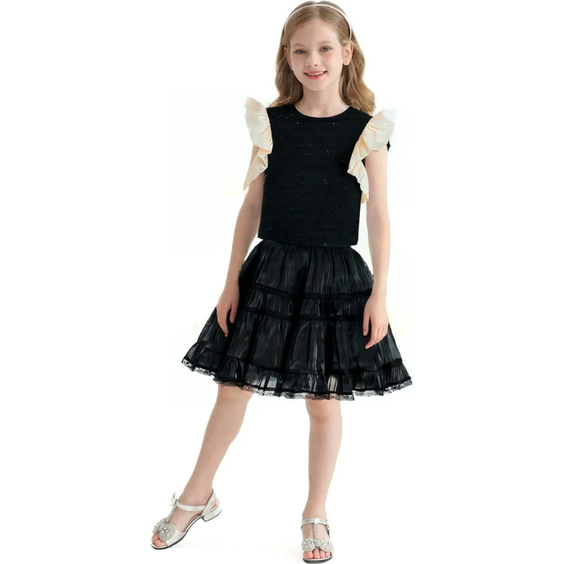 Glitter Ruffle Skirt Set