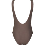 women's cocoa gingham square neck one piece