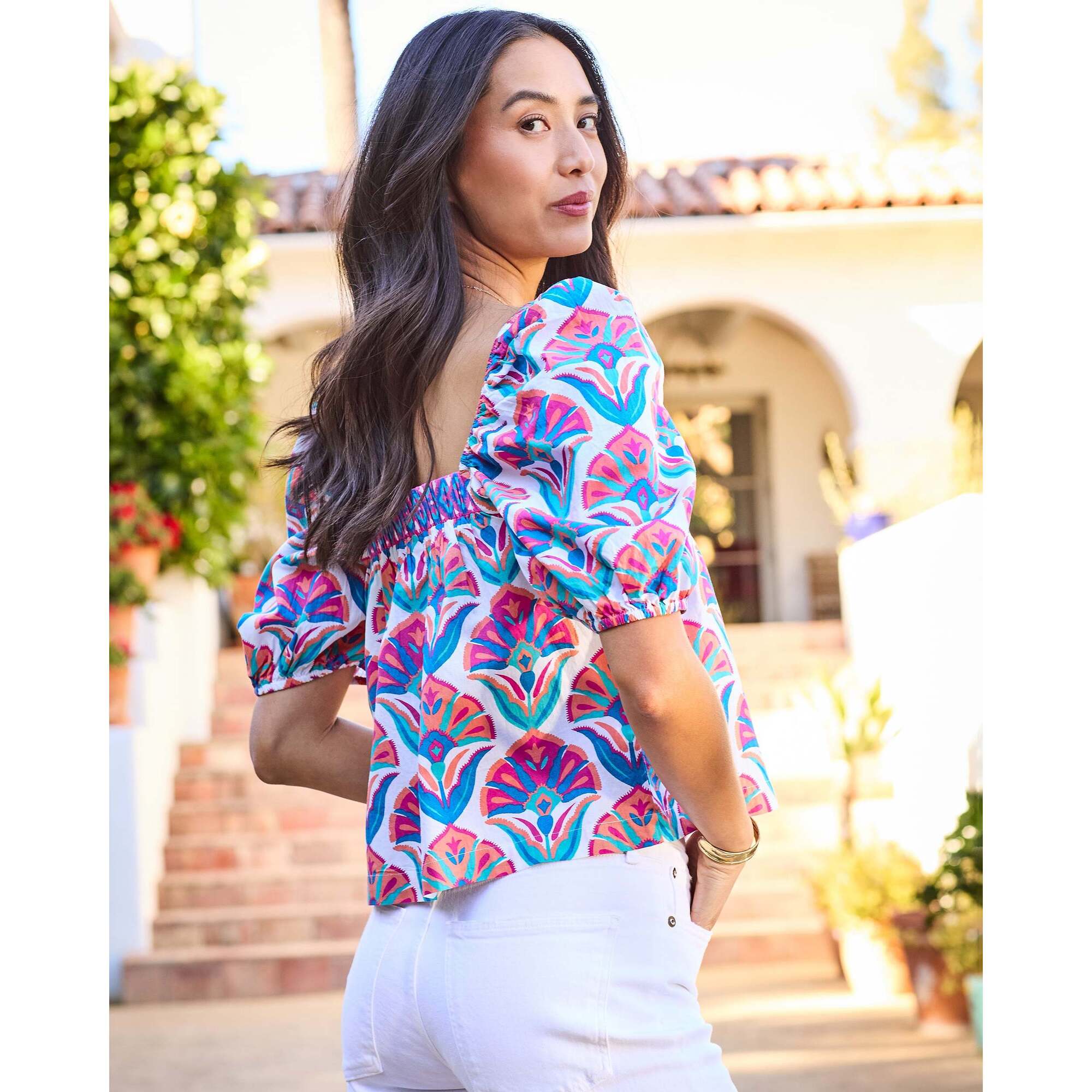 Geo Floral, White