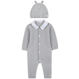 TARTINE ET CHOCOLAT Polar Knit Jumpsuit & Hat - Grey