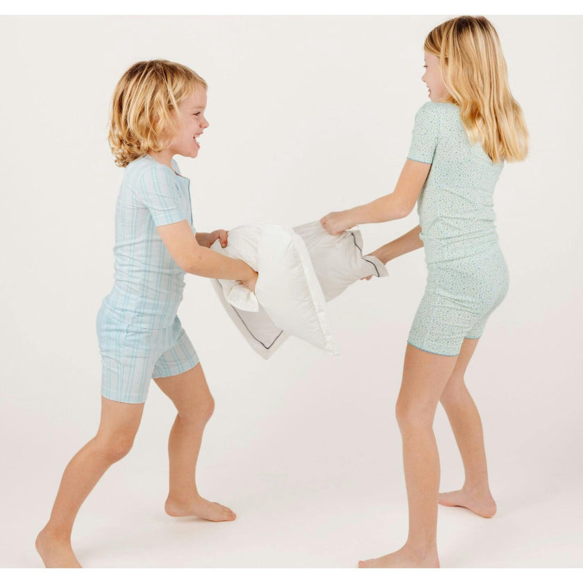 Unisex Pima Striped Shirt & Short Pajamas Set