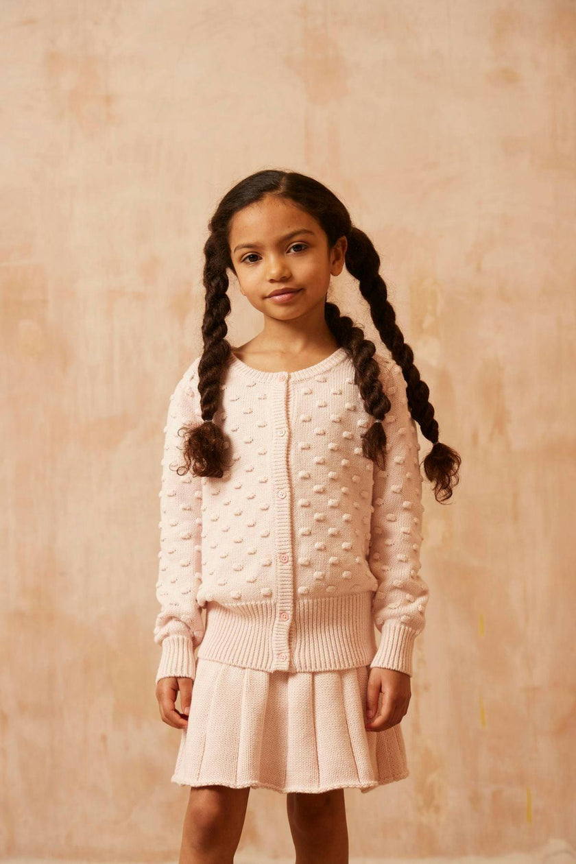 Popcorn Knit Cardigan | Blush