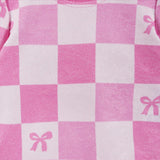 Infant Girls Terry Set | Checkered Bow