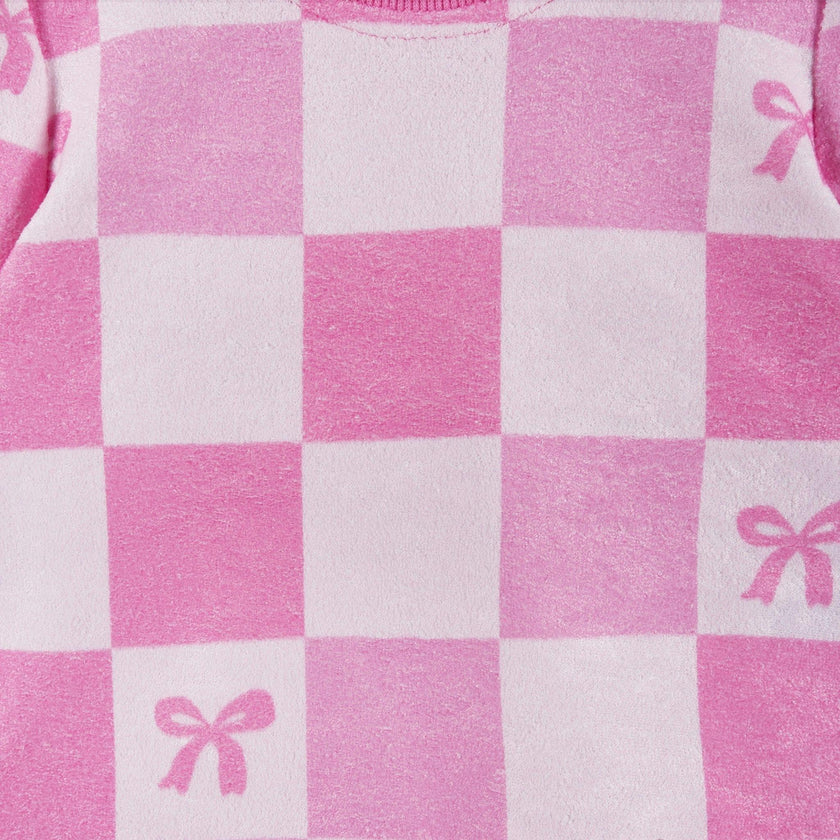 Infant Girls Terry Set | Checkered Bow