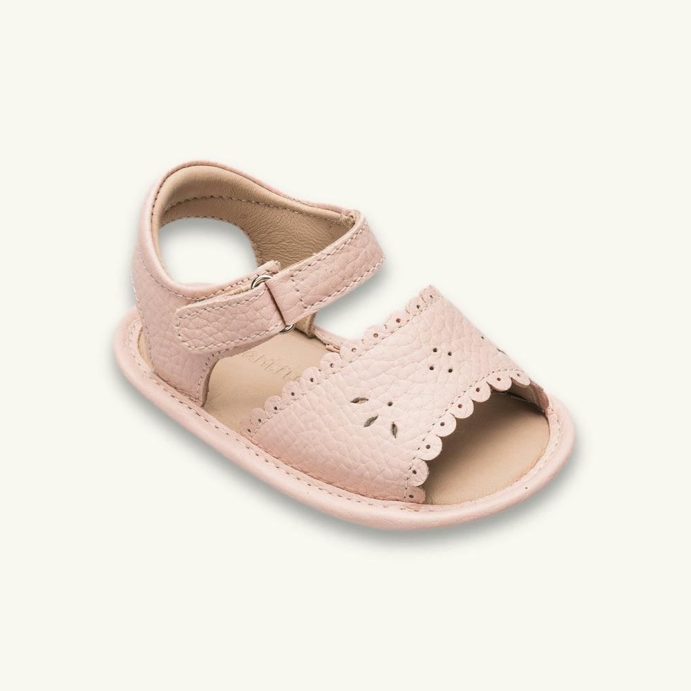Baby Scallop Sandal | Pink Leather