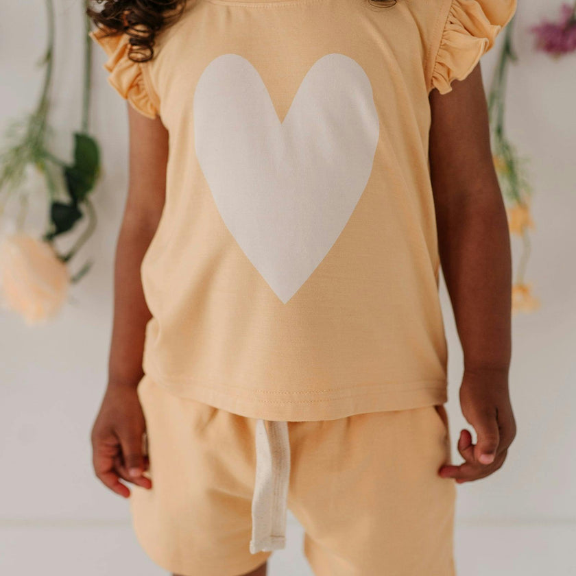 Girls Sleeveless Top in Heart in Desert Mist