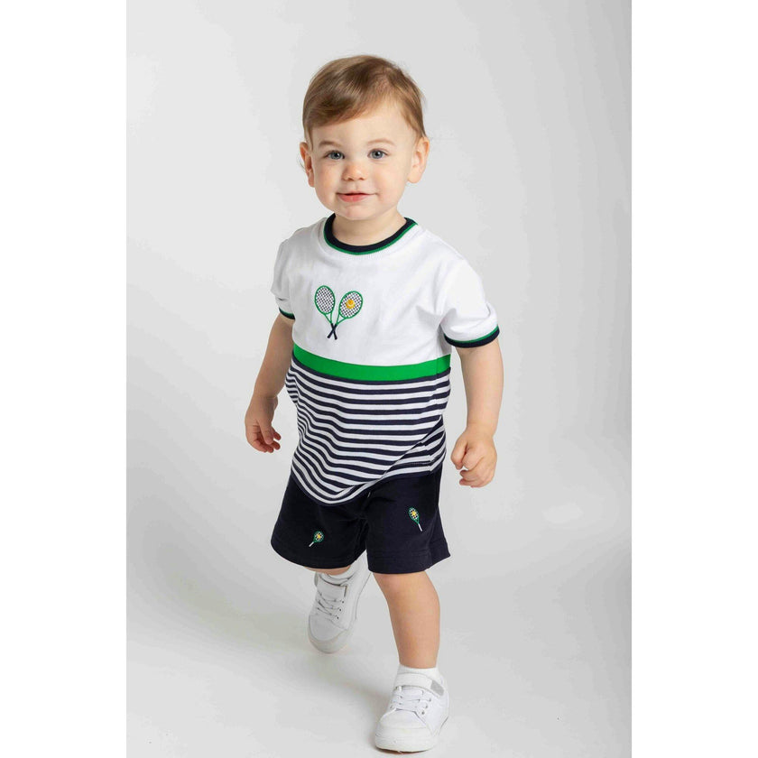 Knit Short Set with Tennis Rackets