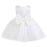 White Eveloria Floral Tulle Bow Dress
