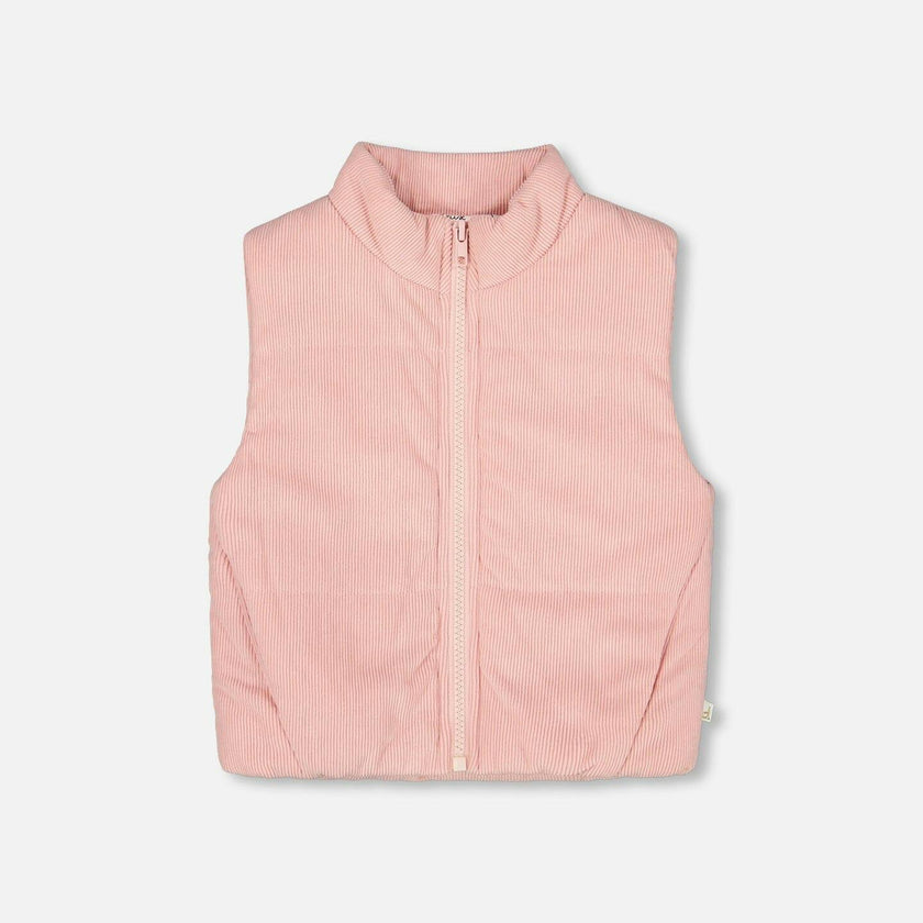 Corduroy Puffy Sleeveless Vest