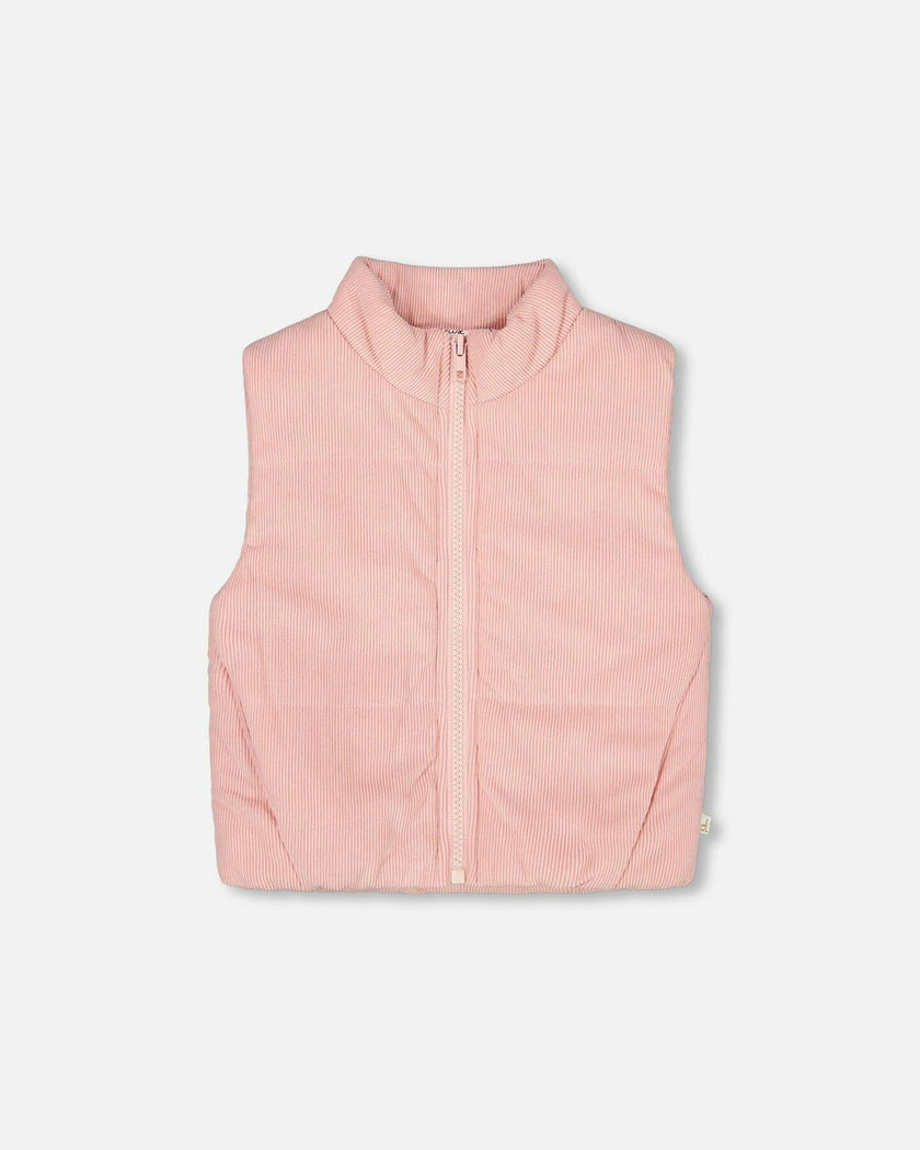Corduroy Puffy Sleeveless Vest