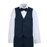 Navy Serge Formal Vest & Bow Tie Suit Set