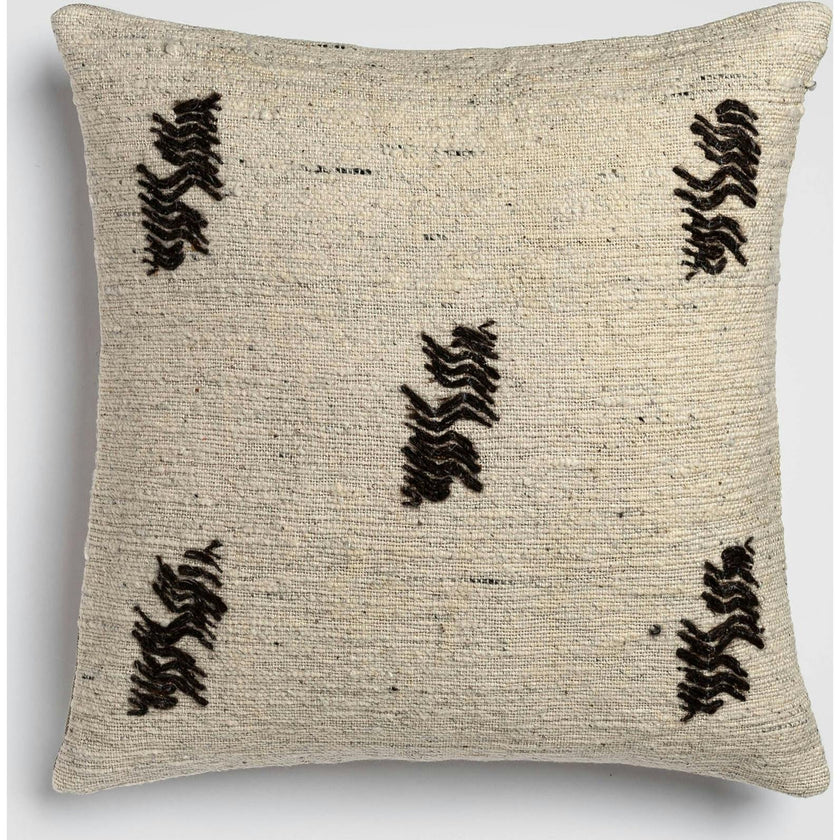 Abstract Leaf Green & Beige Accent Pillow