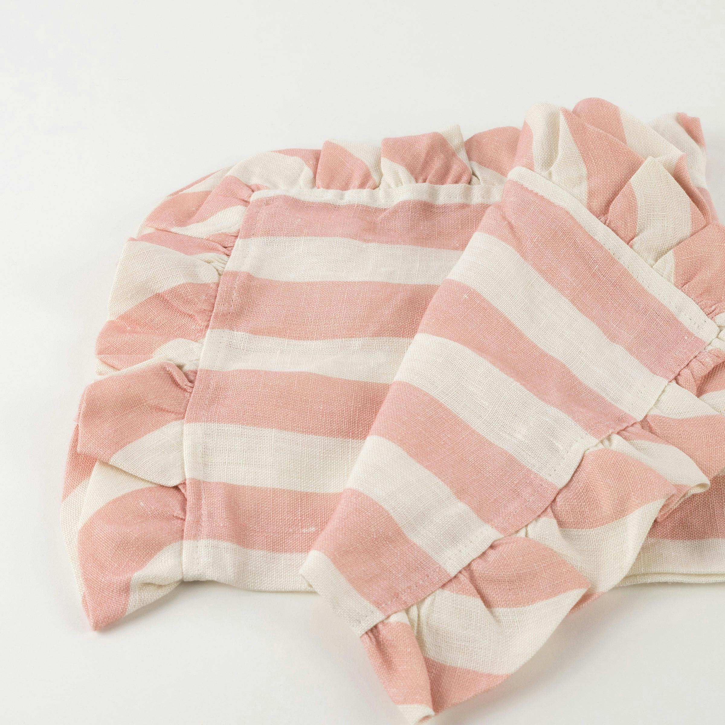 Stripe Ruffle Fabric Napkins