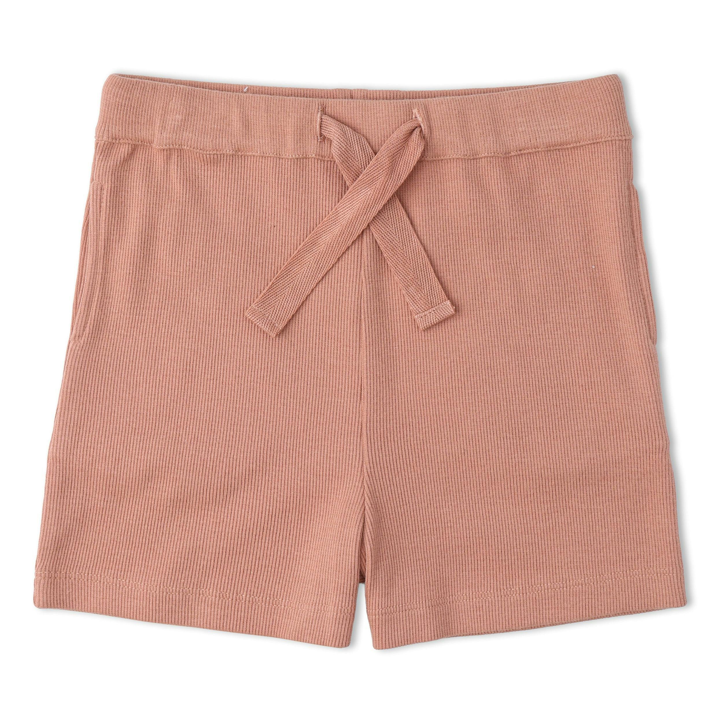 Organic Collar Tee & Shorts Set - Terra Stripes