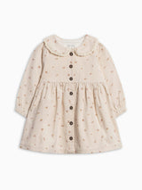Ginny Fine Corduroy Peter Pan Collar Dress - Tilda Floral Ivory