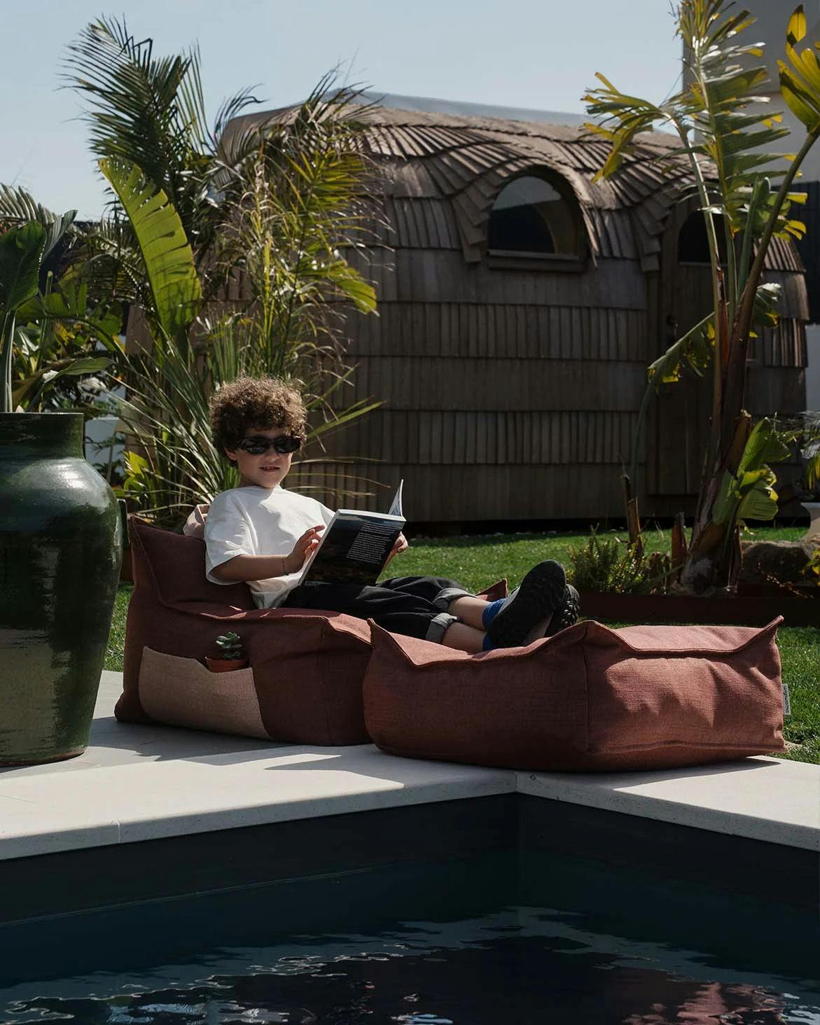 Pomegranate Outdoor Square Ottoman