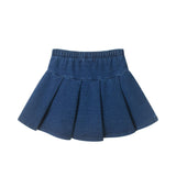 Girls Bow Print Top & Pleated Denim Skirt Set | Multi Bows - Pink