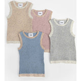 Baby Girls Hug Me Ribbed Contrast Trim Tank Top
