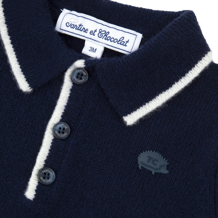 TARTINE ET CHOCOLAT WOOL HEDGEHOG SWEATSHIRT - MARINE