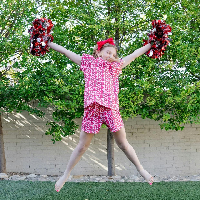 Emery Girls' Short Set - Pep Rally Red