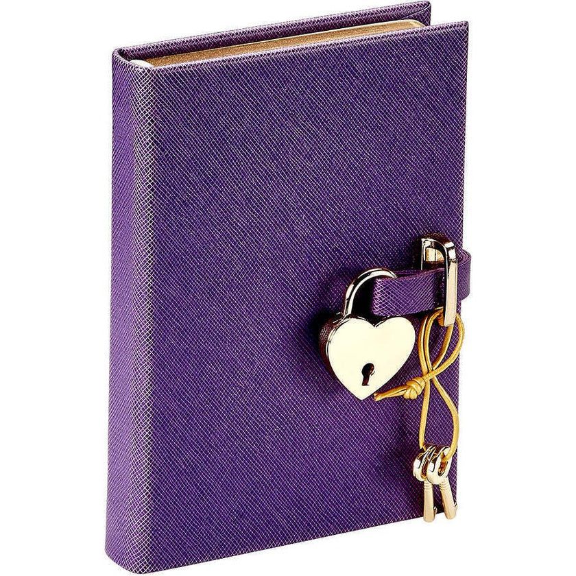 Heart Lock Leather Diary