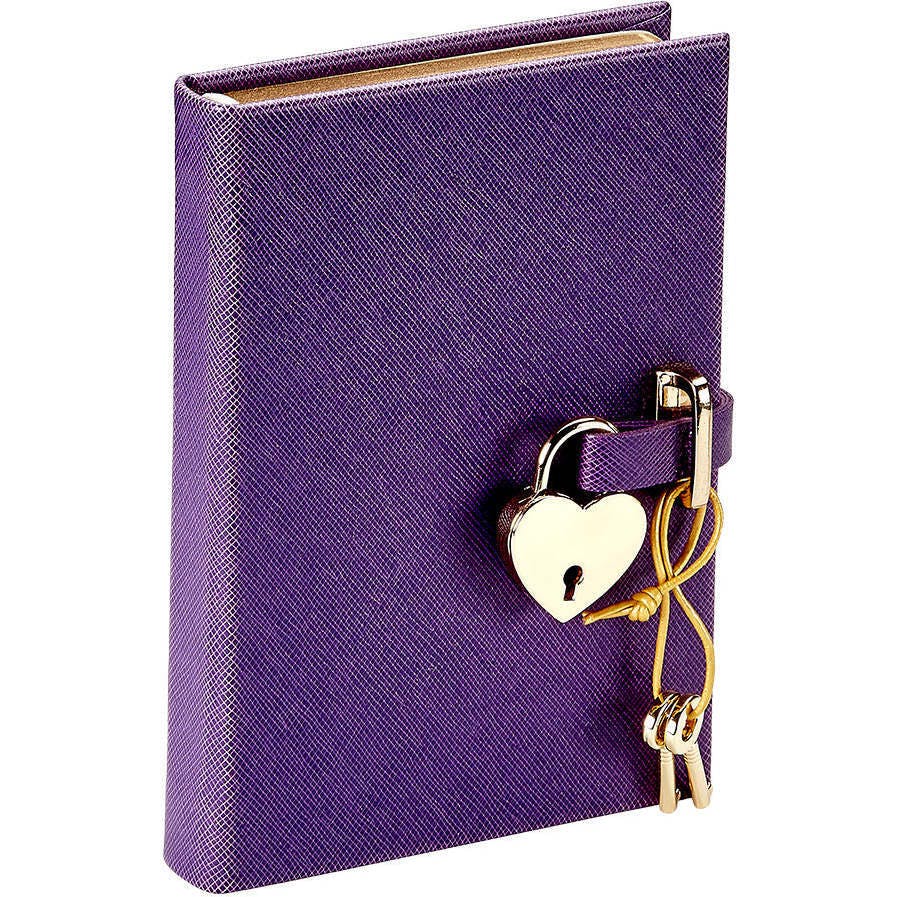 Heart Lock Leather Diary