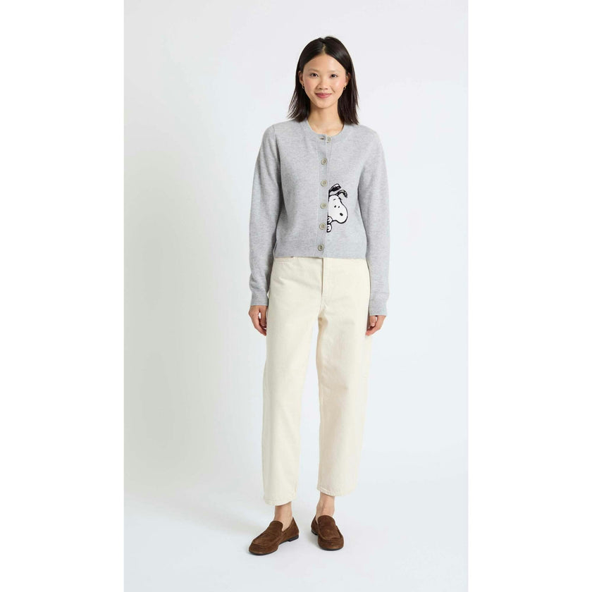 Wool-Cashmere Sneeky Snoopy Cardigan
