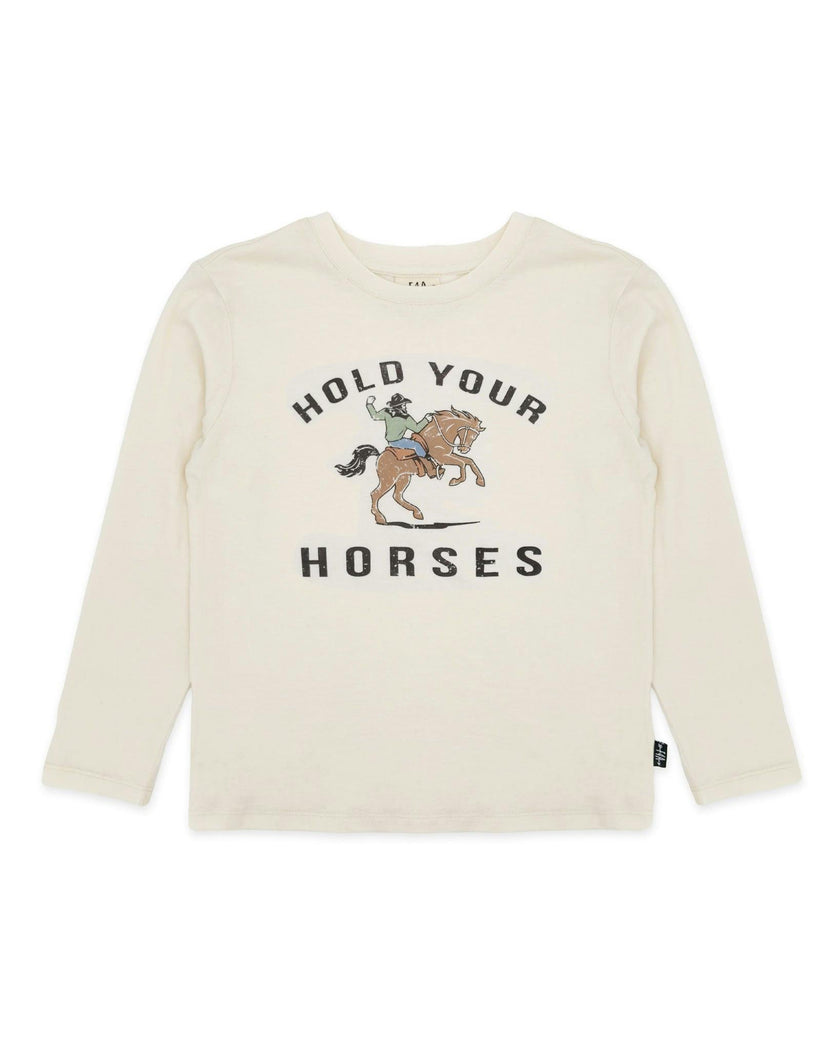 Horse Ls Tee - Natural