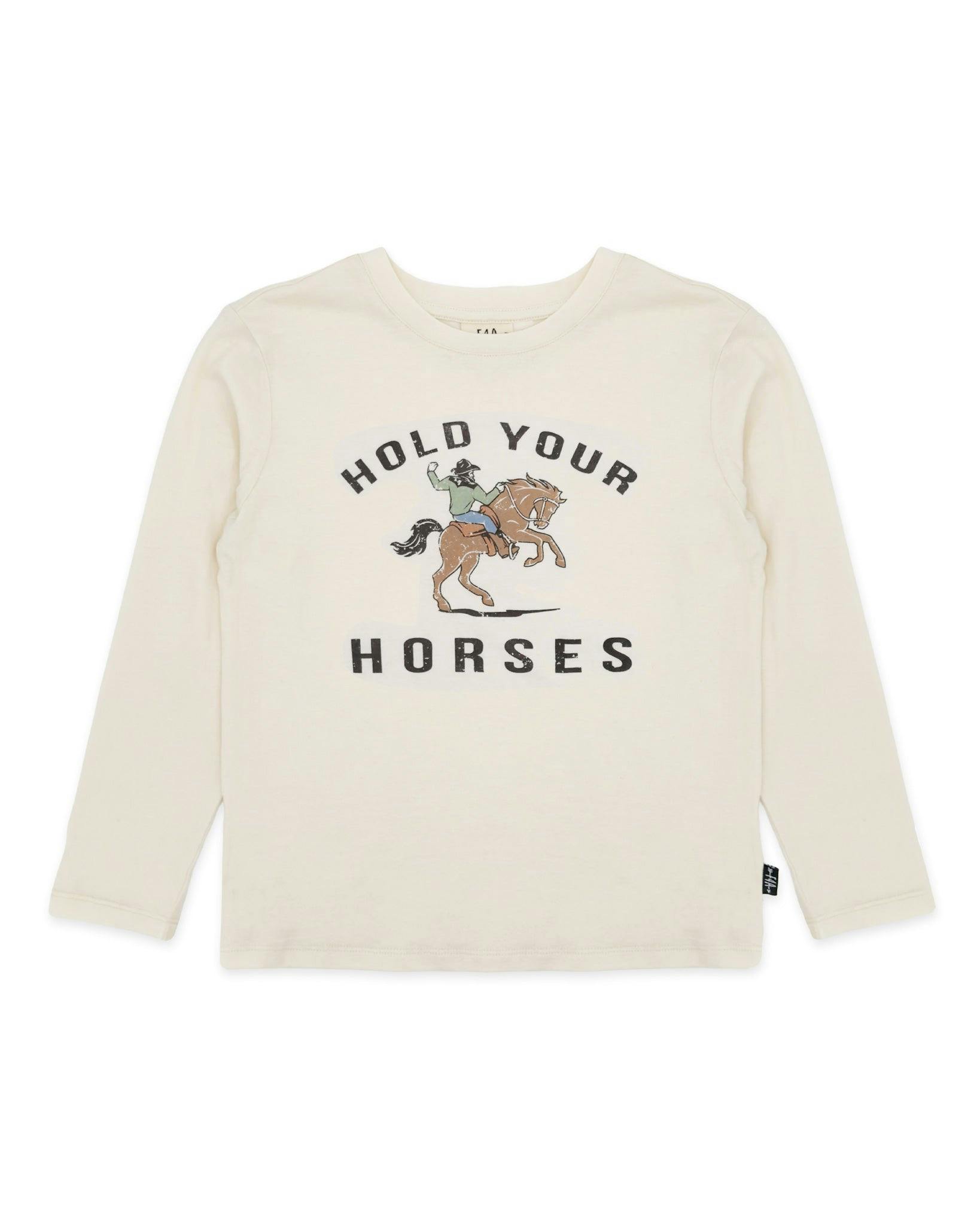 Horse Ls Tee - Natural