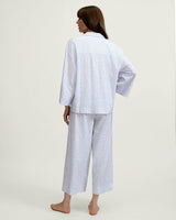 The Olivia Wide Leg Pajama Set in Fleur Blanche