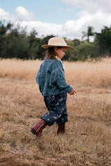 Overall Romper in Midnight Bandana