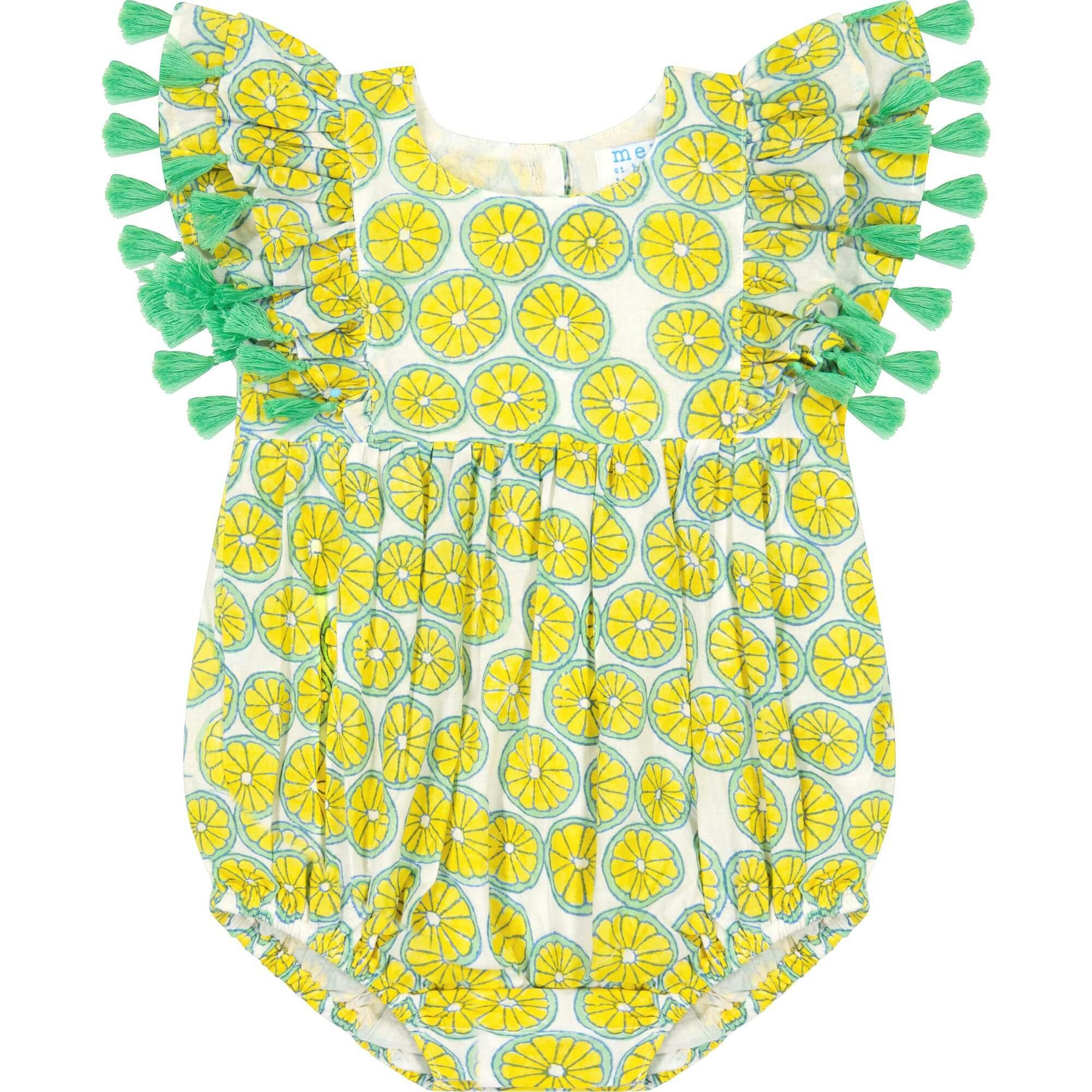 Anna Flutter Sleeve Citrus Romper, Prints