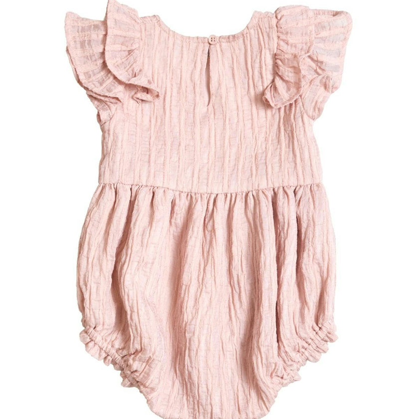 Baby Hattie Romper in Pink Stripes
