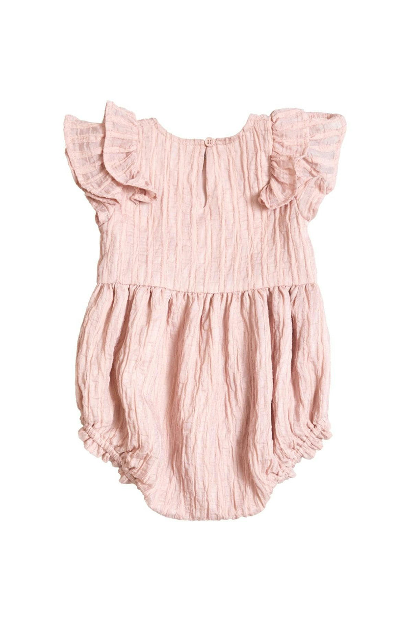 Baby Hattie Romper in Pink Stripes