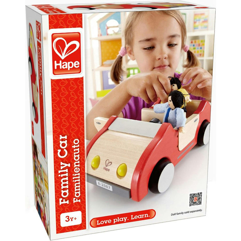 Wooden Dollhouse Family Car in Red