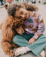 Printed Sweatshirt Purple Poodle Print