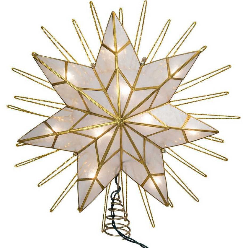 14-Inch 7-Point Natural Capiz Star Lighted Treetop