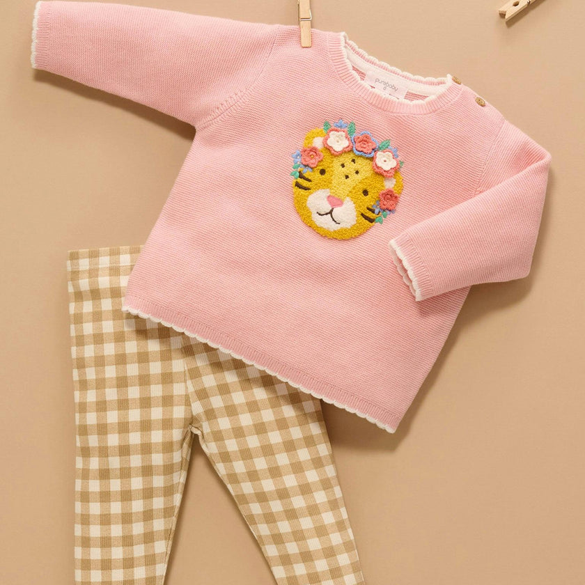 Embroidered Frida Jumper Guava Melange