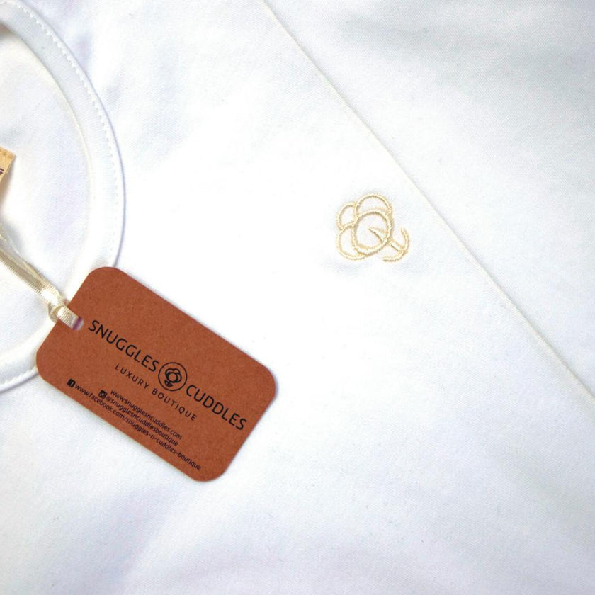 White Pajama Set in Pima Cotton