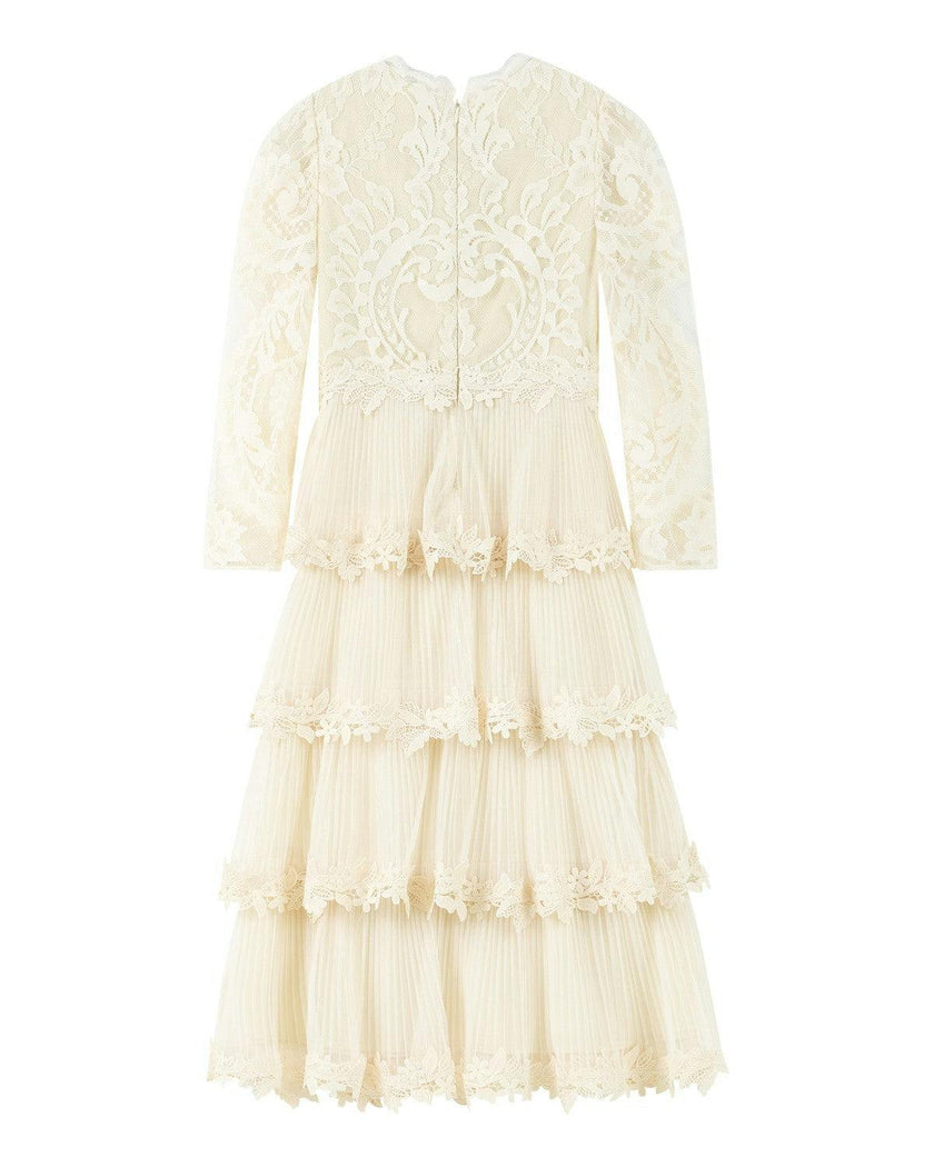 Peggy Lace Midi Dress, Crème