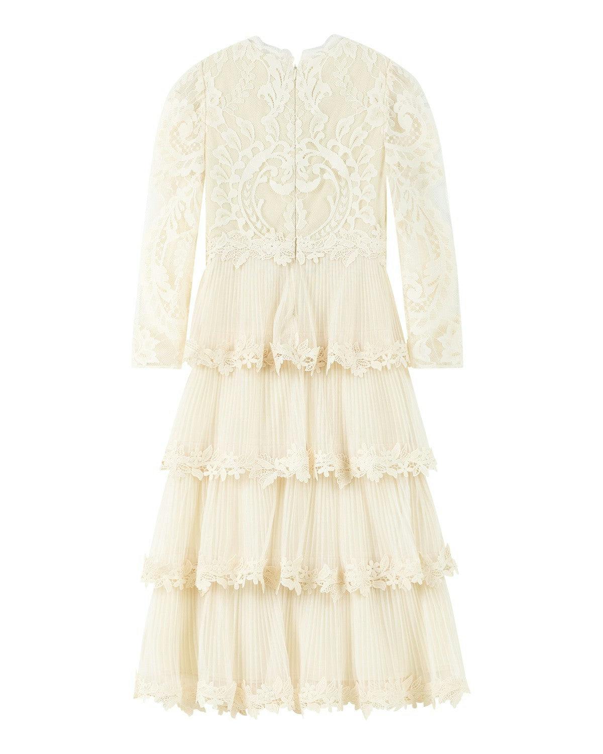 Peggy Lace Midi Dress, Crème