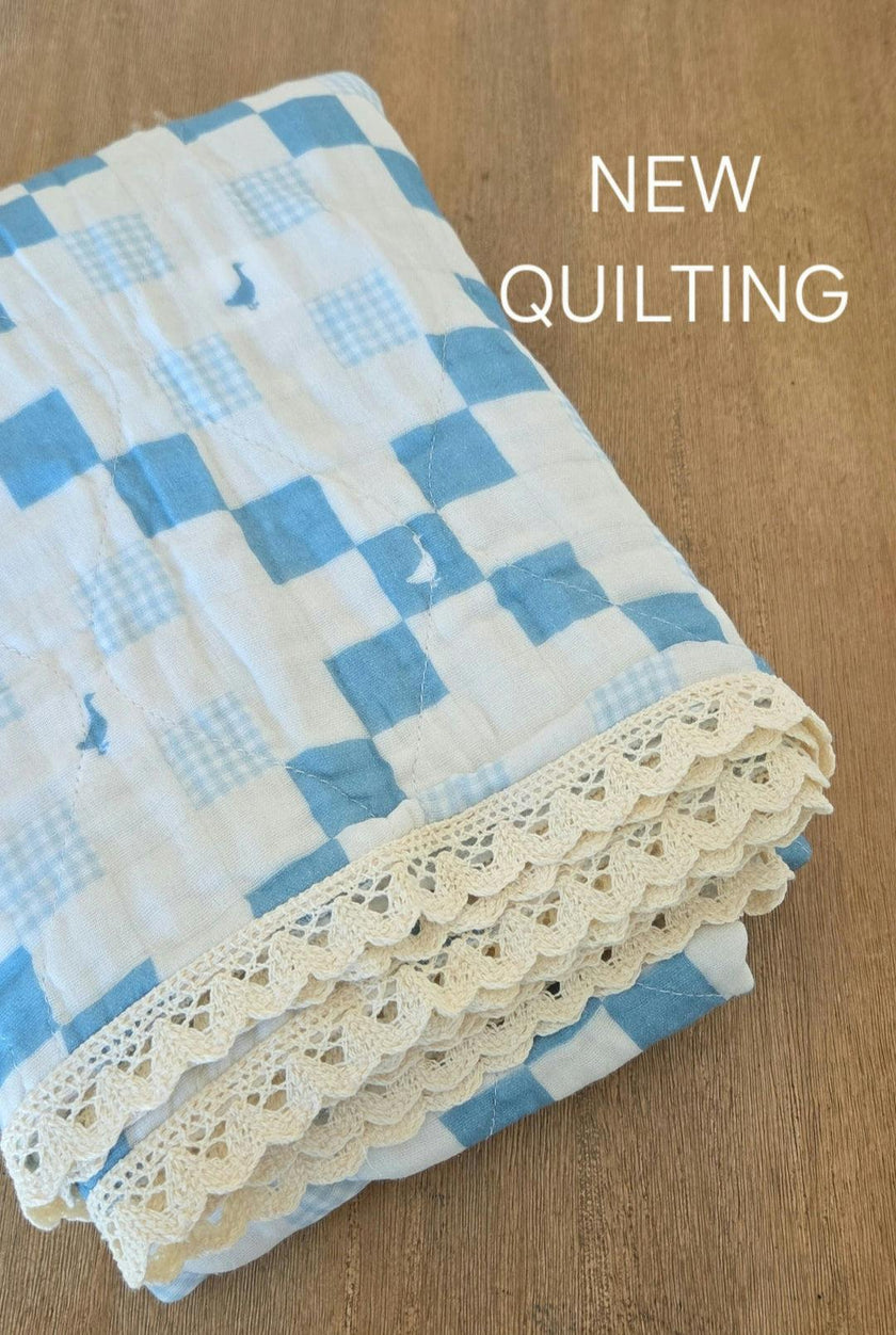 Grandma's Goose QUILTED 6 Layer Gauze Blanket