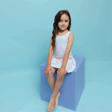 Sleeveless Drop Waist Dress With Matching Shorts
